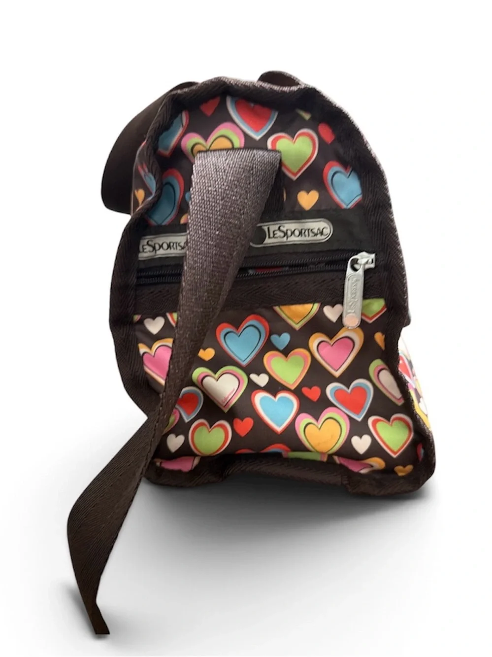 LeSportsac USA Rainbow Hearts Nylon Satchel Crossbody Bag